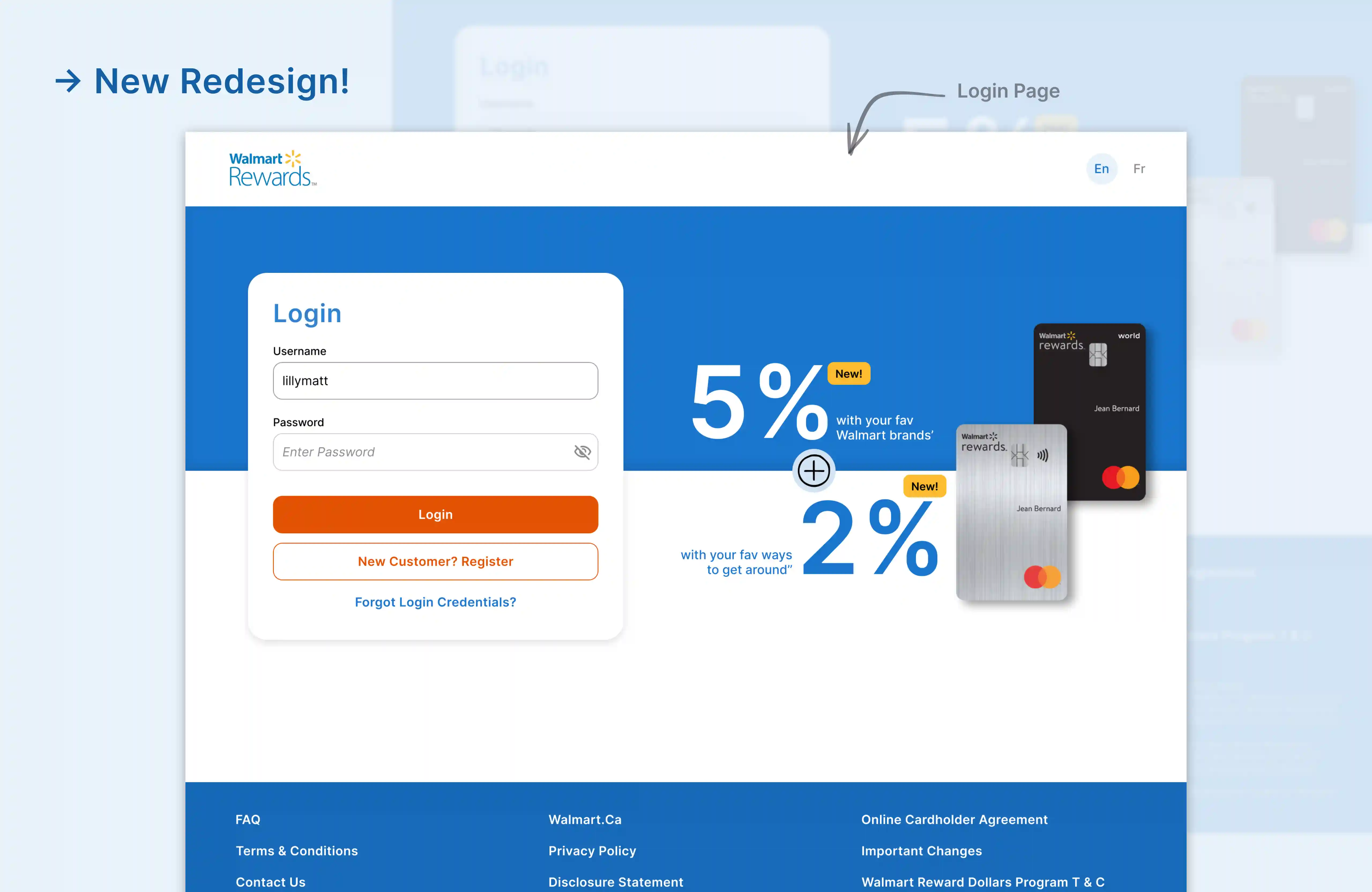 Walmart Rewards Mastercard website - redesigned image 4